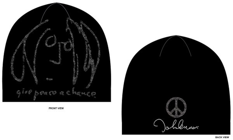 Picture of John Lennon Beanie: Gray "Peace Self Portrait"