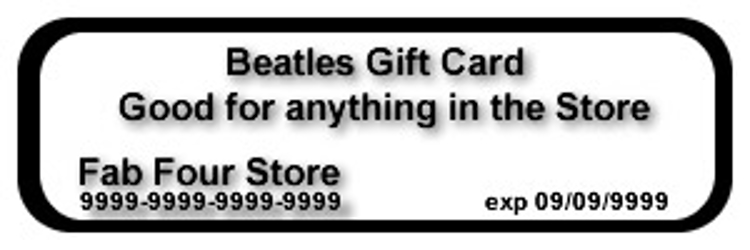 Picture of Beatles Gift Card - Certificate "Virtual" Instant Gift