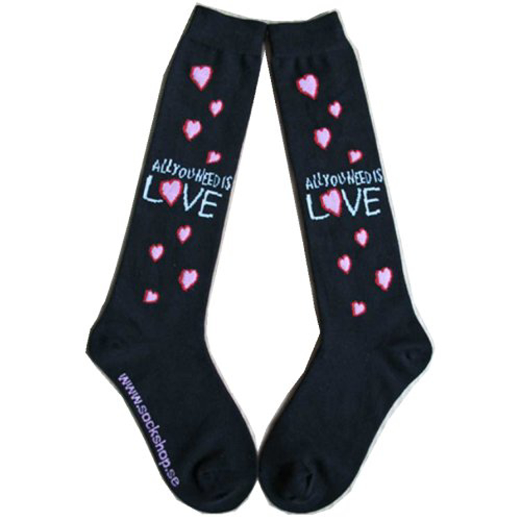 Picture of Beatles Socks: The Beatles Women's Knee High Socks (Black) All You Need