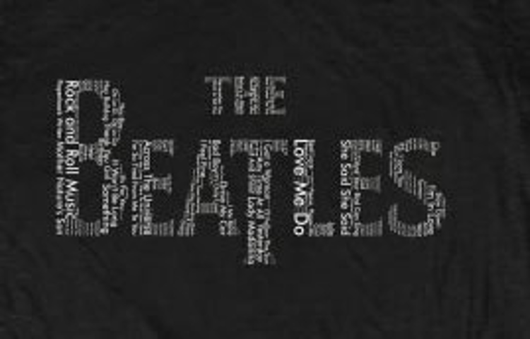 Picture of Beatles Adult T-Shirt:; Classic Drop-T Song Titles