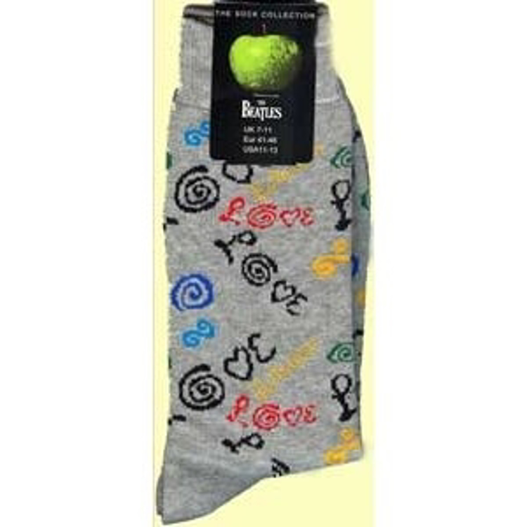 Picture of Beatles Socks: Men's Love (Grey)