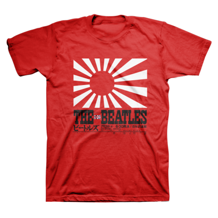 Picture of Beatles Adult T-Shirt: Beatles Rising Sun Red