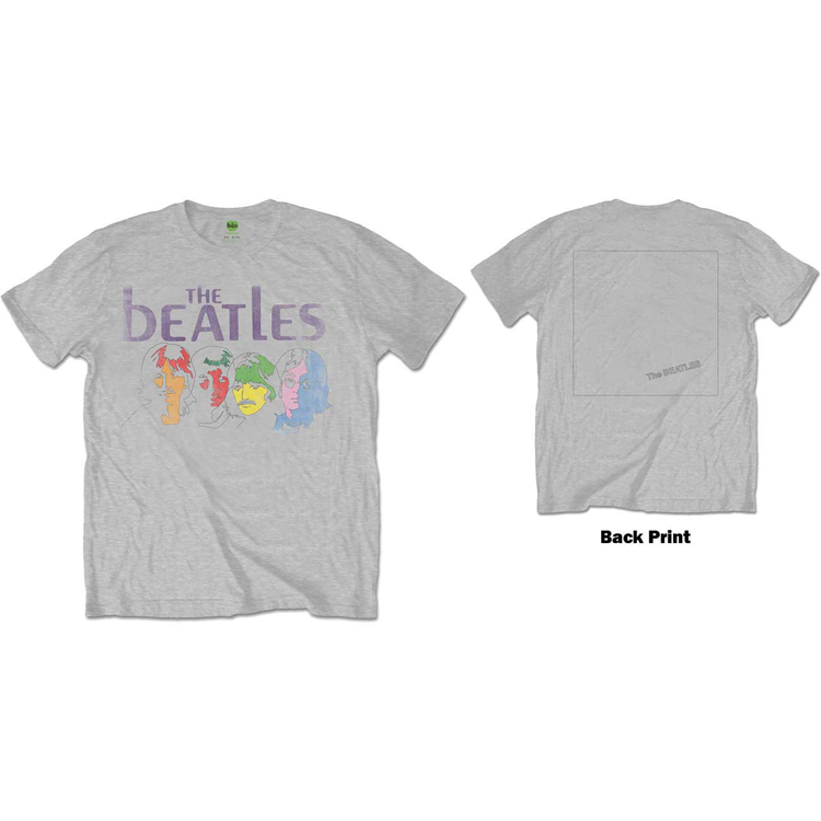 Picture of Beatles Adult T-Shirt: White Album Color Faces