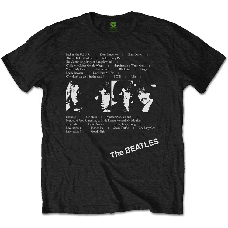 Picture of Beatles Adult T-Shirt: White Album Song Tracks