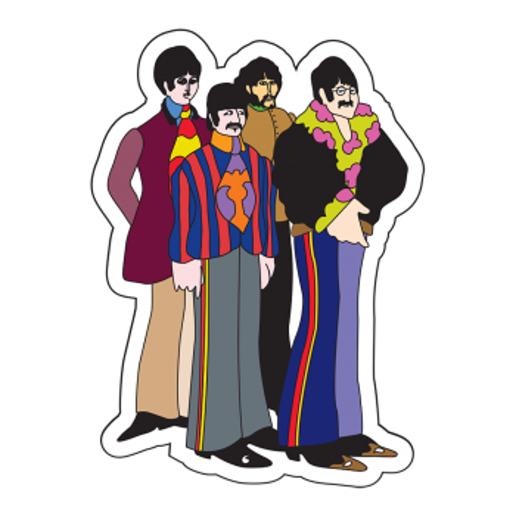 Picture of Beatles Sticker:  Yellow Submarine Cartoon Sticker