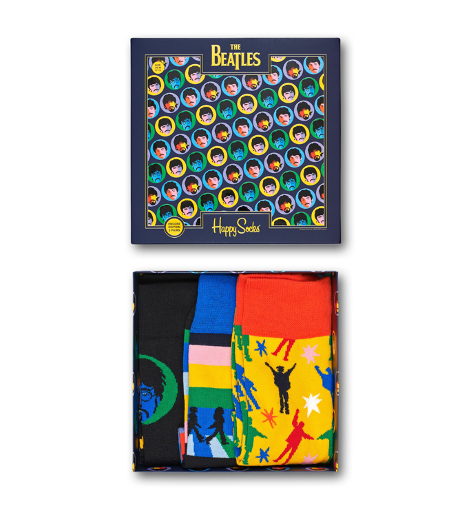 Picture of Beatles Socks: Happy Socks Unisex EP SIZE BOXSET 3 pairs of Beatles Happy Socks