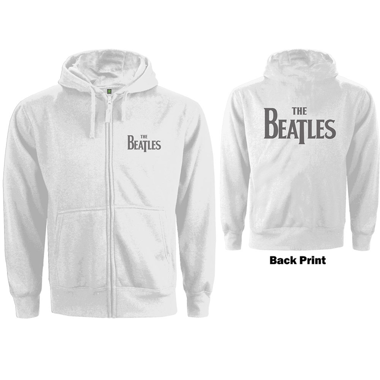 Picture of Beatles Hoodie: JR Zipped Drop T Logo in White