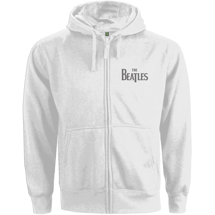 Picture of Beatles Hoodie: JR Zipped Drop T Logo in White