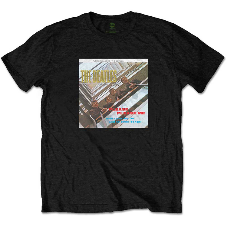 Picture of Beatles Adult T-Shirt: Beatles Album Cover "Please Please Me" Gold Logo