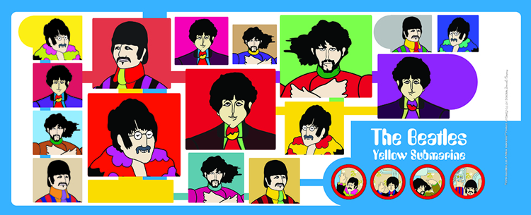 Picture of Beatles Lamp Shades: Beatles Yellow Submarine Cartoon Port Hole