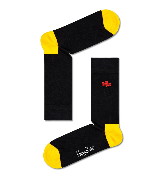 Picture of Beatles Socks: Happy Socks Unisex Black & Yellow Socks