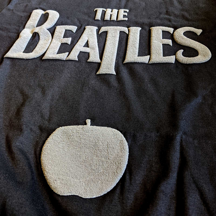 Picture of Beatles Adult T-Shirt: Unisex Drop T Logo & Apple