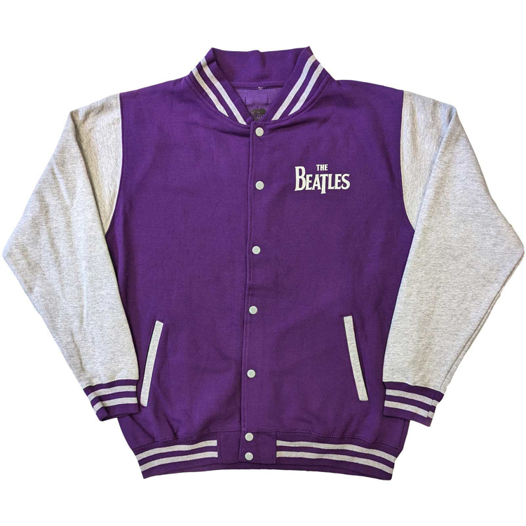 Picture of Beatles Unisex Varsity Jacket: The Beatles Logo Purple & Grey