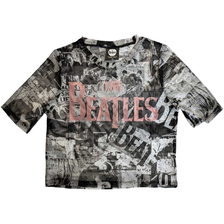 Picture of Beatles Jr's T-Shirt: Crop Top All Over Print & Drop T Logo