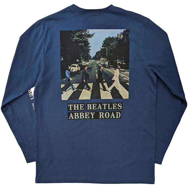 Picture of Beatles Adult T-Shirt: Abbey Road Crossing in Blue Long Sleeve